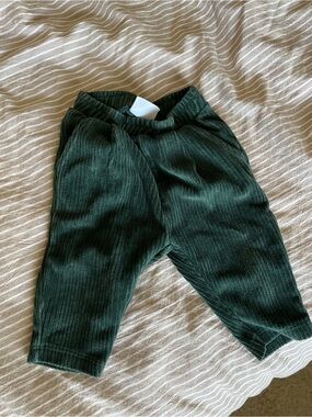 Zara Dark Green Ribbed Corduroy Pants